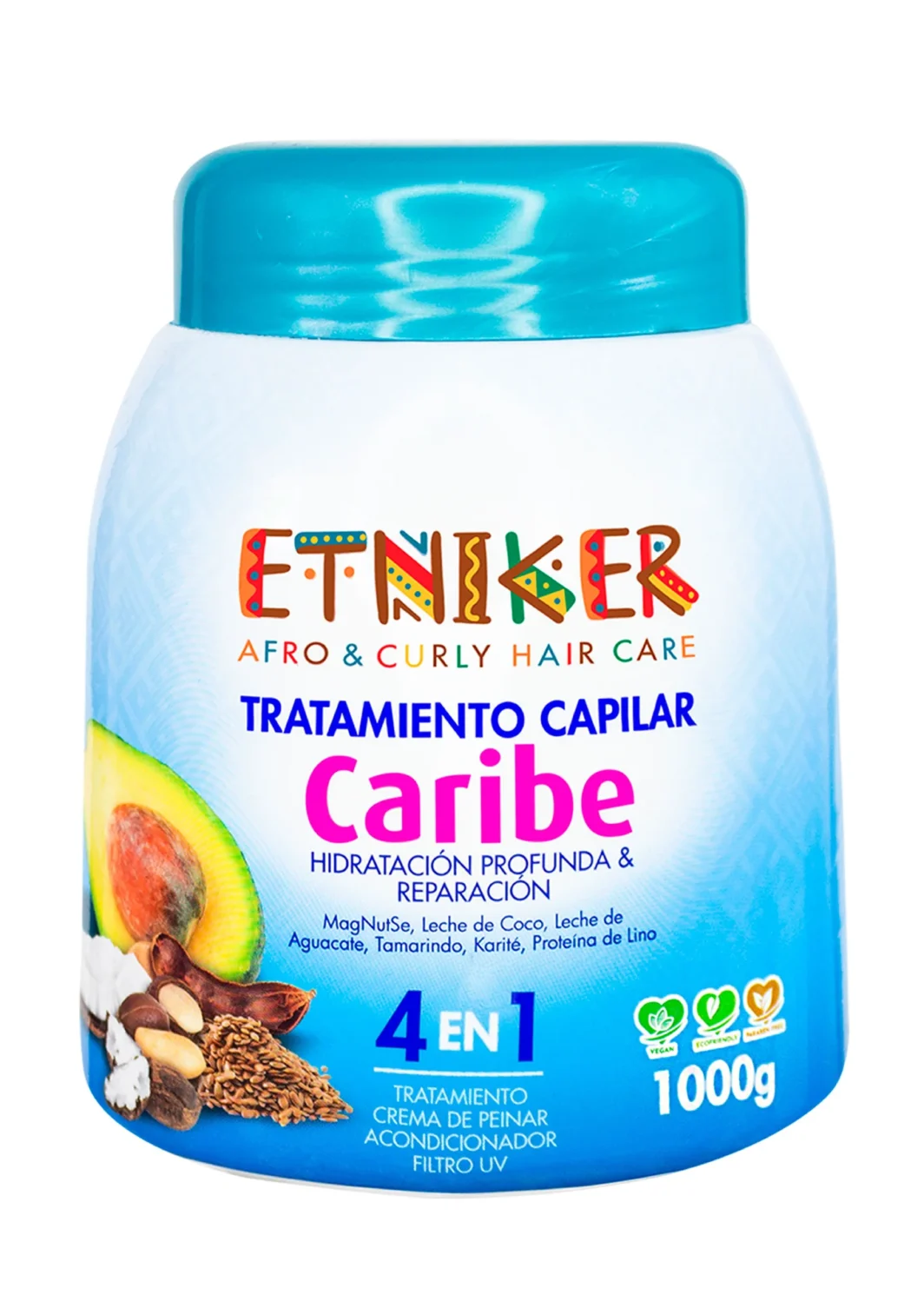 Tratamiento Capilar Caribe Etniker Mi Tierra Hidratación Profunda y Reparación 1000 g